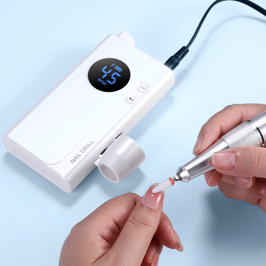 Taladro eléctrico profesional para uñas, herramienta de manicura para esmalte de uñas de Gel portátil recargable de 45000RPM para uso doméstico en salón