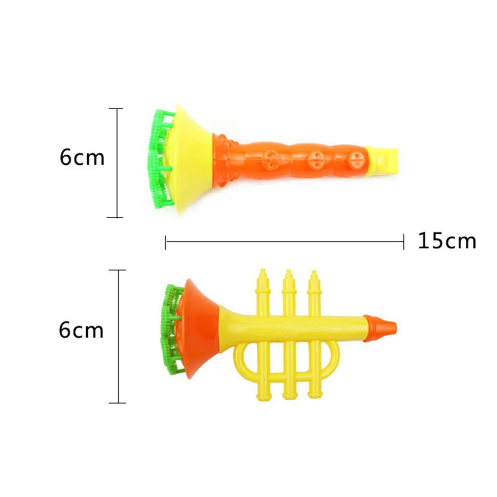Máquina de burbujas para instrumentos musicales porosos y creativos, fácil de operar, diversión de verano para niños y niñas, Color aleatorio, 2 uds.