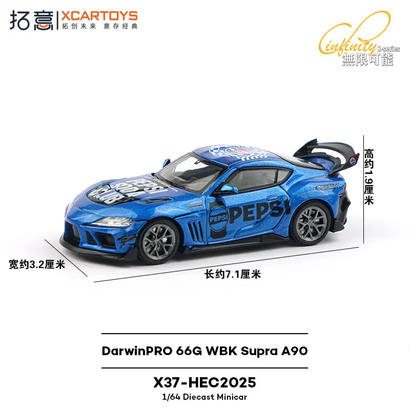 

XCARTOYS 1:64 Exhibition Limited Edition Pepsi-Cola Car Model, Toyota Supra A90, Adult Collection Display Piece.
