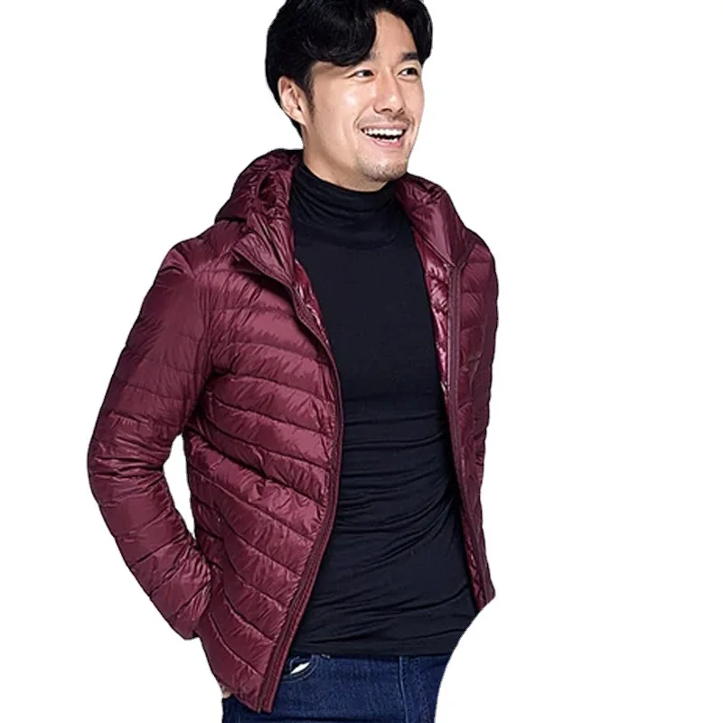 Chaqueta De plumón De pato para hombre, abrigo corto con capucha, suelto, ultraligero, cálido, al aire libre, venta al por mayor