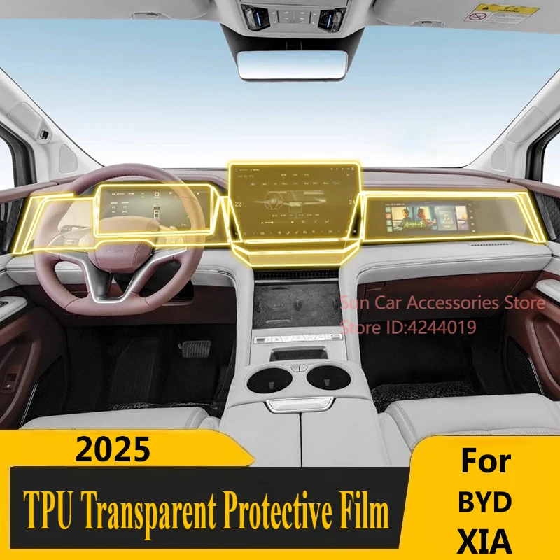 

For BYD XIA 2025 Dedicated Screen Central Control Interior Sticker TPU Protective Film Car Interior Modified Accessories