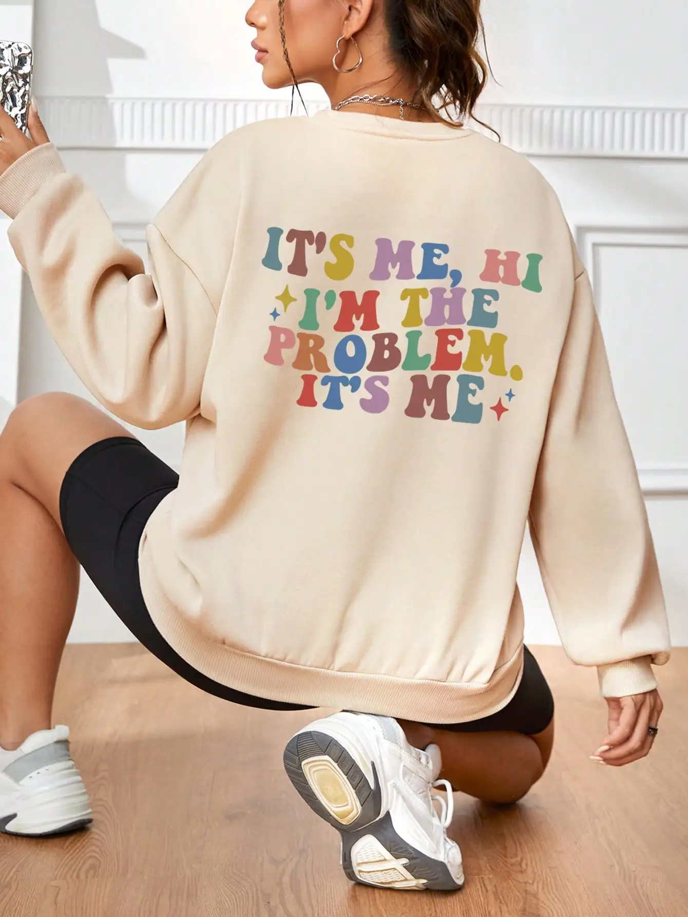 Colorful Letter And Smile Face Printed Women Hoodie Autumn Sportswear Creative Simple Clothes Hip Hop Crewneck Sweatshirts