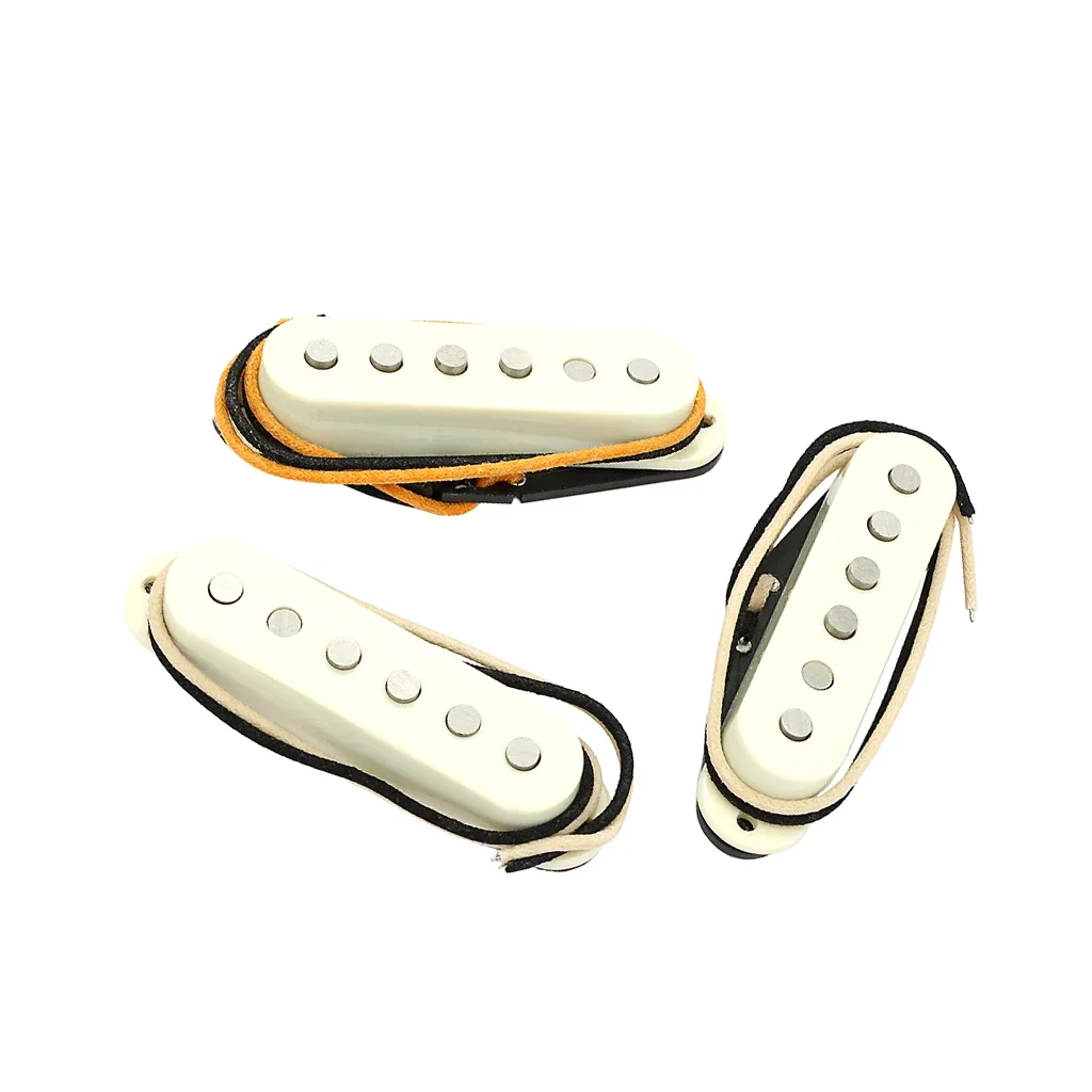 White Guitar SSS Pickups Alnico 5 Vintage Single Coil Set for Stratocaster Electric Guitar