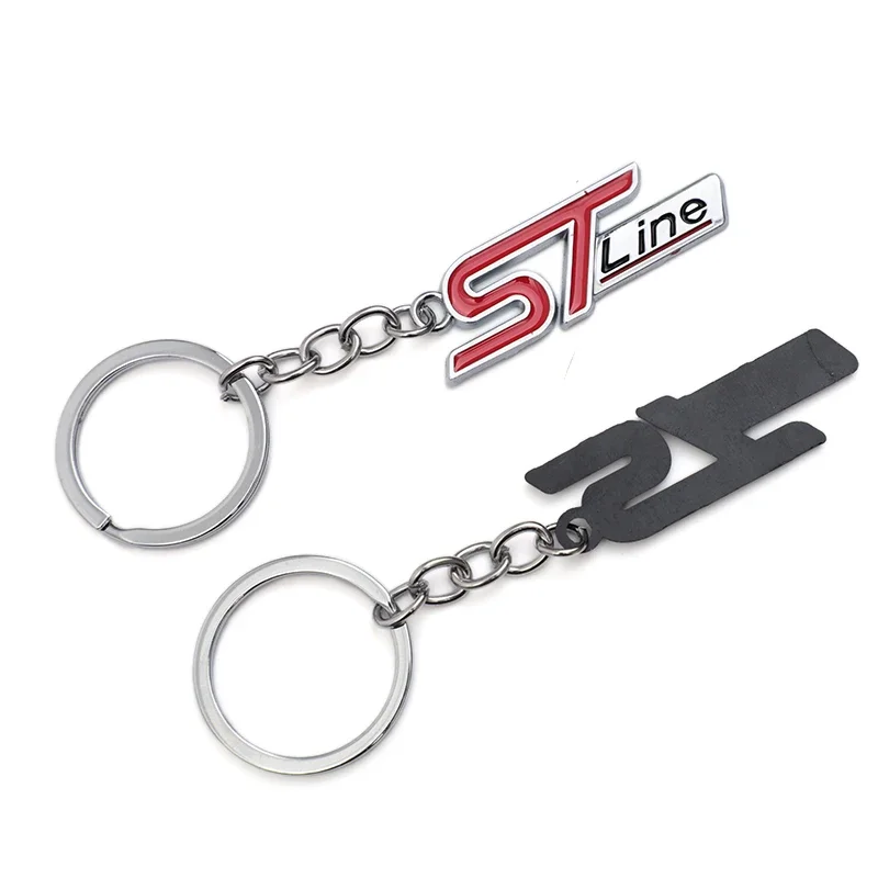 ST LINE Zinc Alloy Emblem Metal Car KeyChain Key Chain Keyring Key Ring For Focus x 2 3 FIESTA Kuga ESCAPE Vignale PUMA Ford