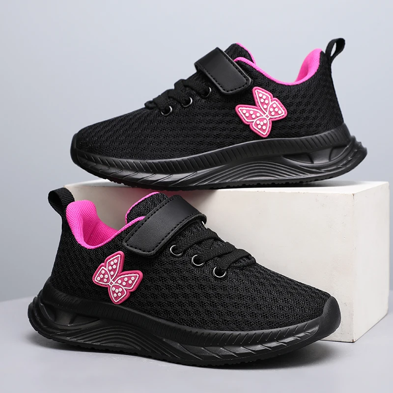 

Children's Sports Shoes Girls' Breathable Leisure Shoes Outdoor Sneakers Mesh Surface Anti Slip Fashionable Running Shoes