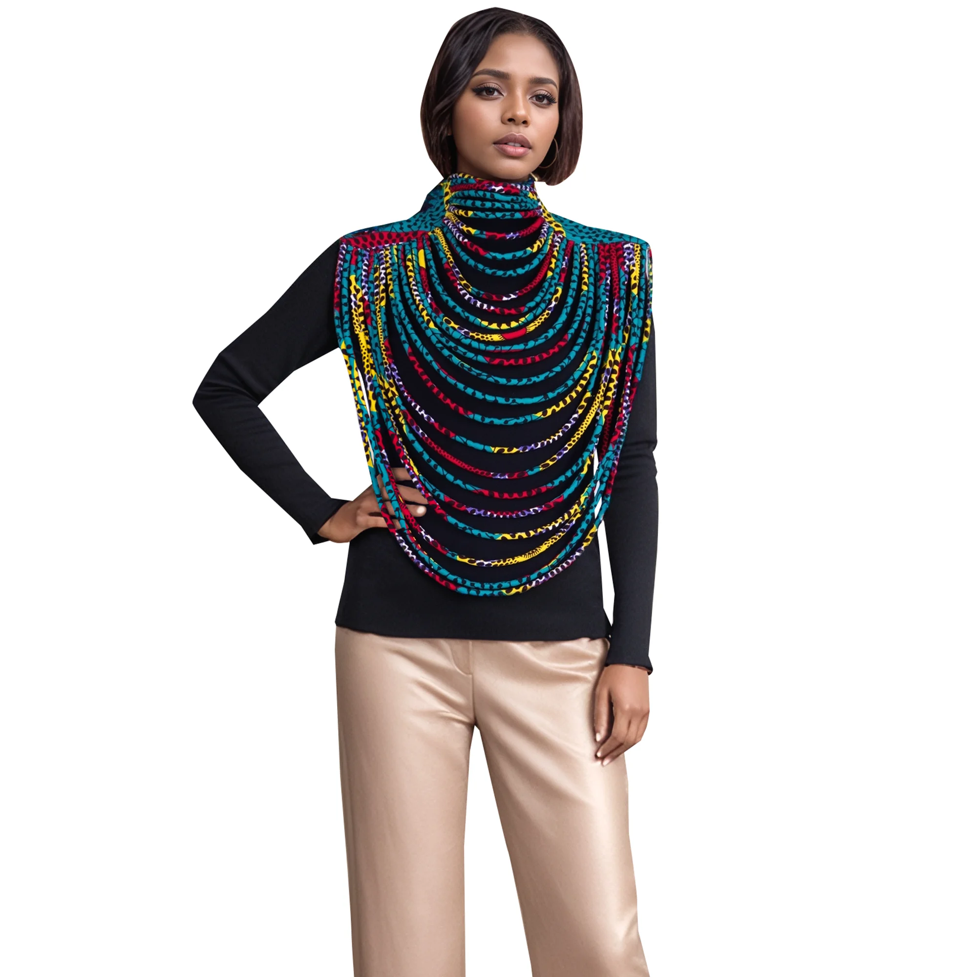 African Multi Strands Statement Choker Necklace Handmade Multi-layered Rope Necklaces wyb181