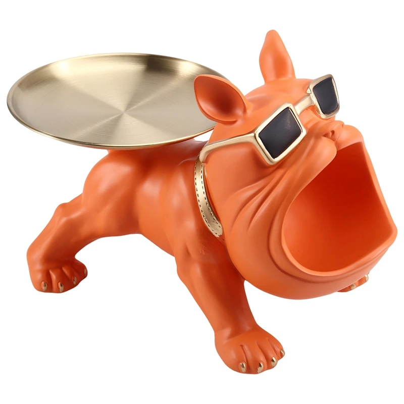 

Bulldog Storage Ornaments, Door Key Tray, Candy Tray, Nordic Style, Personalized Home Decoration