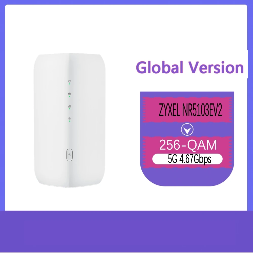 

Unlocked ZYXEL NR5103EV2 5G NR Indoor Router 4.7Gbps WiFi6 4G LTE Cat19 Sim Card 5G WiFi CPE PK H122-373