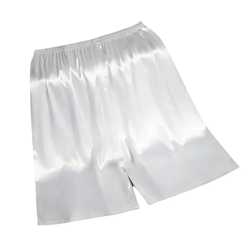 

Сексуальная мужская полупрозрачная пижама: шелковистые шорты для сна с эластичным поясом, комфортная повседневная домашняя одежда, пижамные шорты, брюки для отдыха