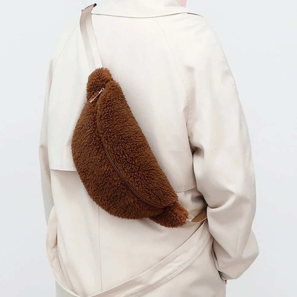 

Плюшевые нагрудные сумки для женщин, сумка-банан, нечеткая сумка через плечо, пушистая сумка на ремне, меховые сумки на плечо, мужская дорожная сумка для телефона, зимняя сумка