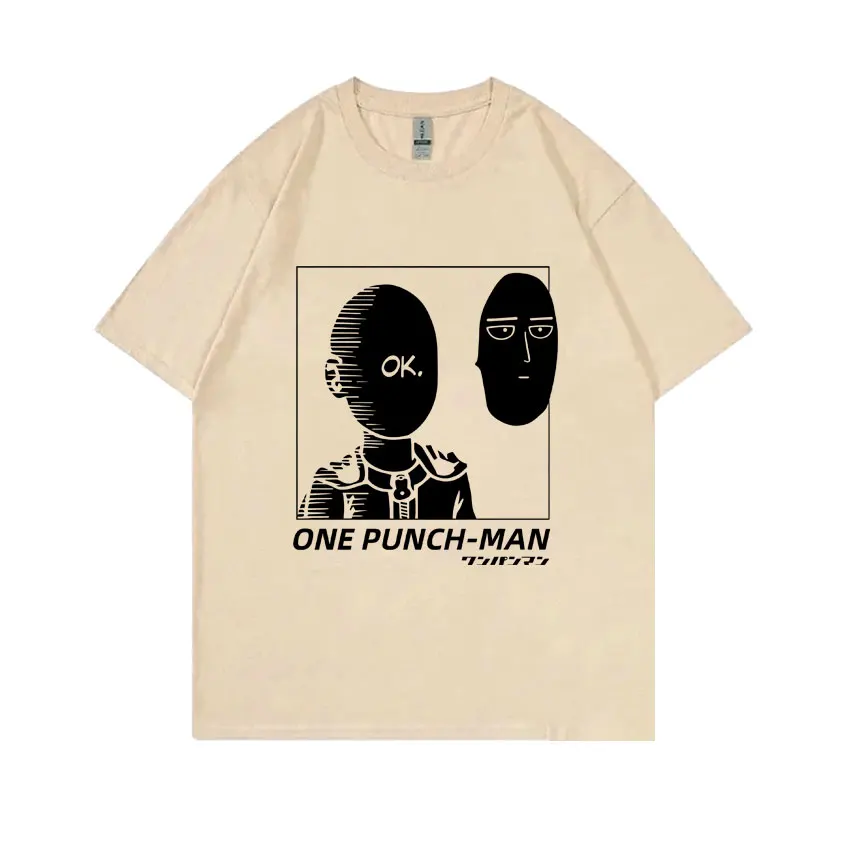 Kaos Grafis Anime One Punch Man Saitama Egg Kaos Lucu Pria Wanita Kasual Oversized Streetwear Kaos Kartun Manga Pria