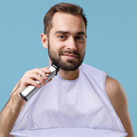 Multipurpose Shaving Beard Apron Hair Catcher Waterproof Foldable Grey Polyester Razor Grooming Accessory for Men