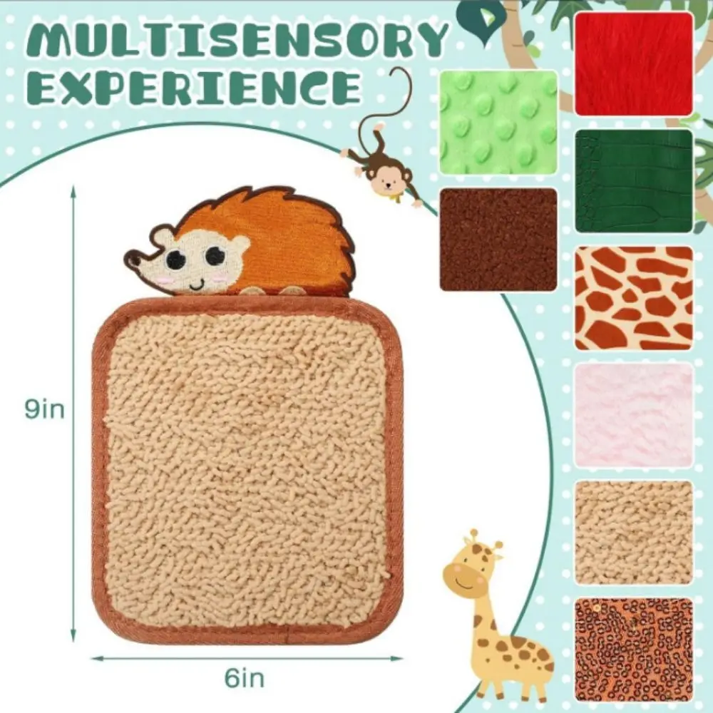 Desenhos animados Sensorial Tactiles Mat para Crianças, Animal Toy Educação, Feltro Sensorial Pad, Mão Skill Board, Aprendizagem Presente