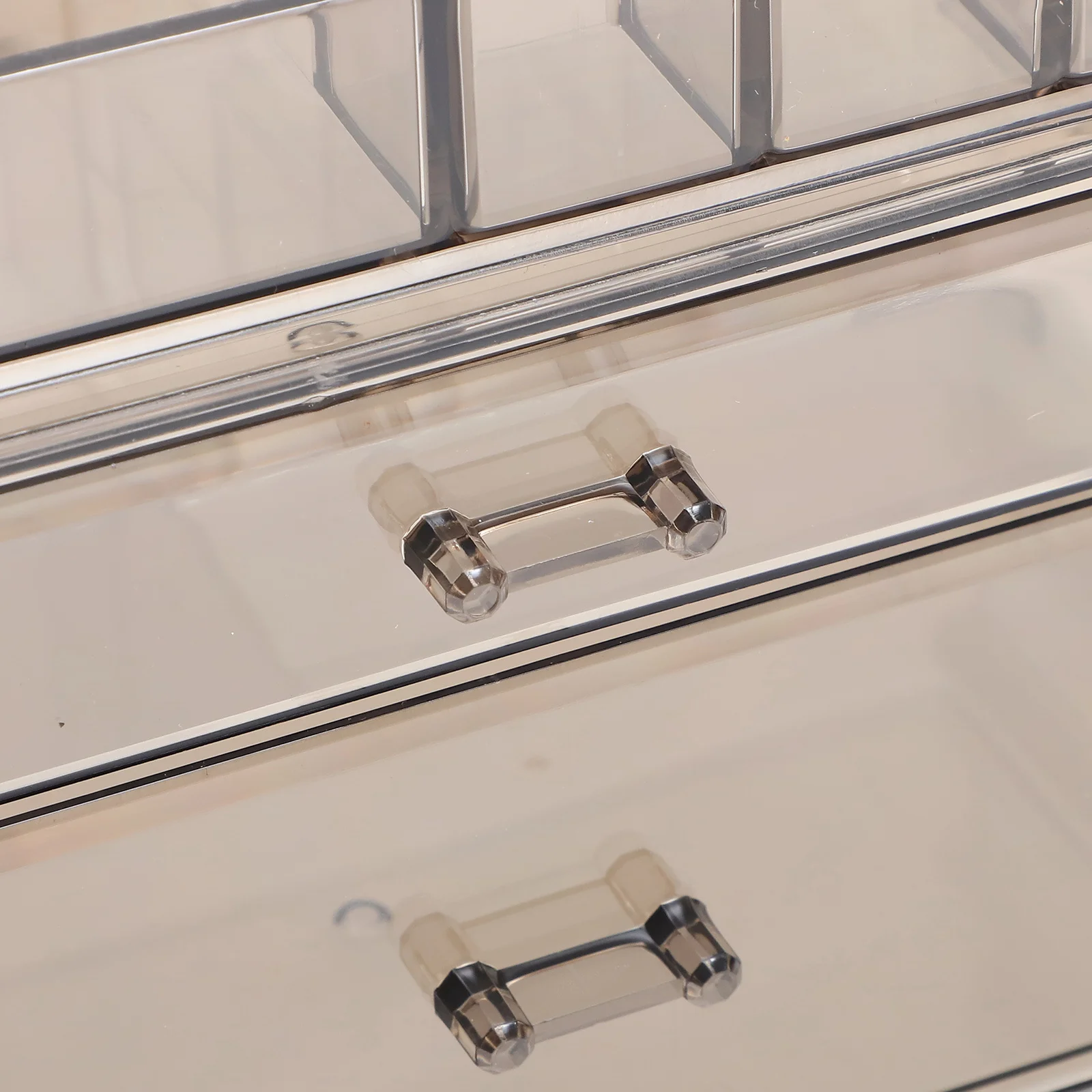 

1Set Transparent Makeup Organizer Multifunctional Desk Organizer Box with Compartments for Cosmetics Jewelry Vanity Bathroom