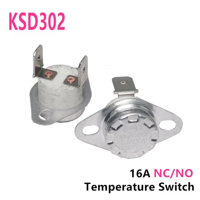 【5PCS】40-155 160-220 300 Degree Normally Open KSD302 16A 250V Ceramic KSD301 Normally Closed Temperature Switch Thermostat