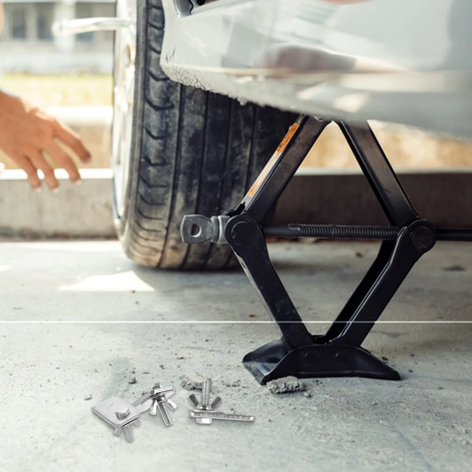 

4Pcs Car Jack Adapter Set with Ergonomic Handle Conversion Head for Scissor Tire Change Wheel Replacement Utility Tool