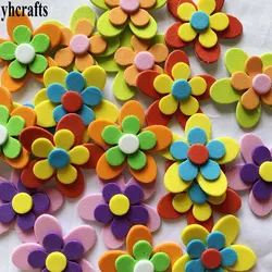 1bag New 3D flower foam stickers Kindergarten Kids room Class decoration Spring arts crafts kit DIY toys OEM Wholesale