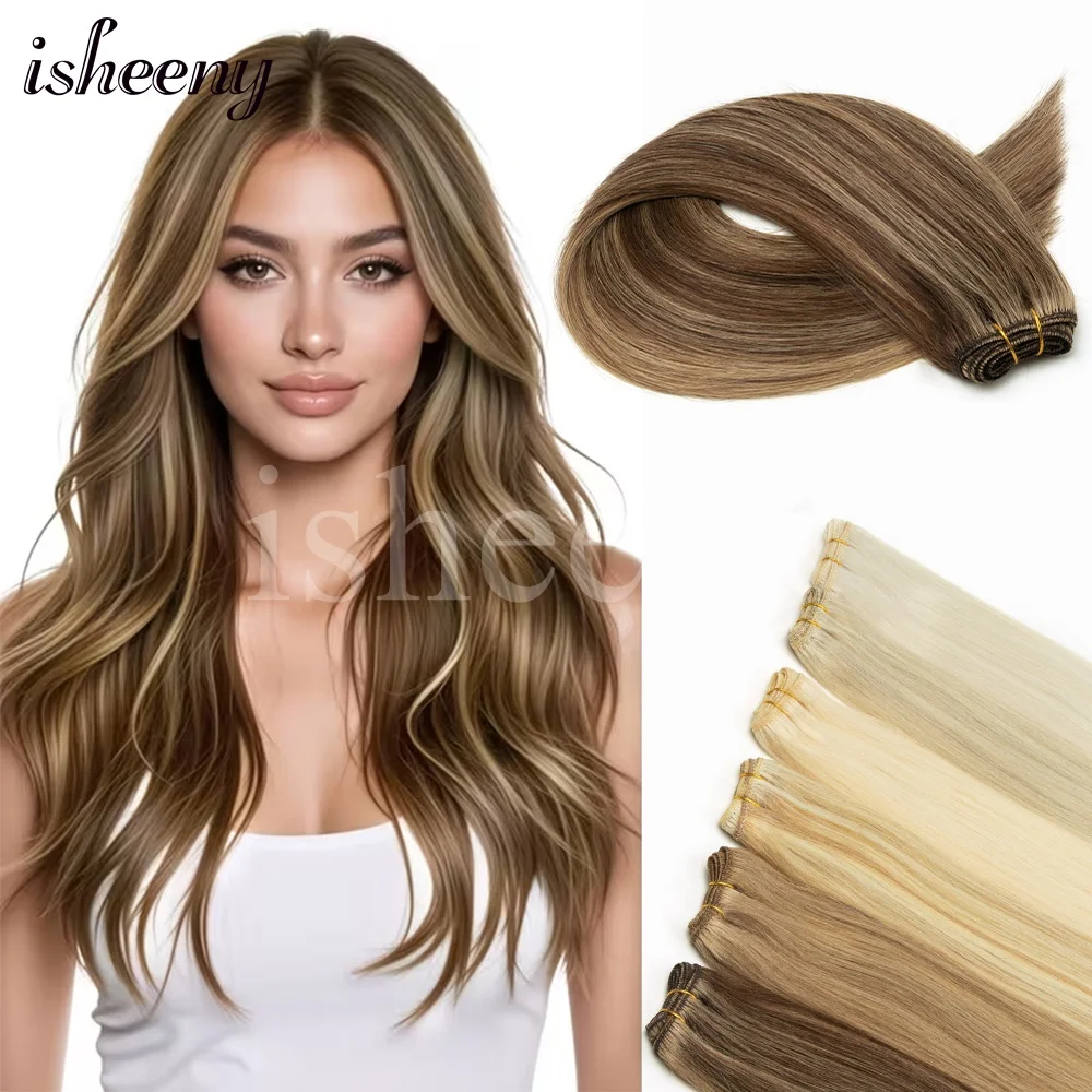 Straight Human Hair Weft Weaves 12