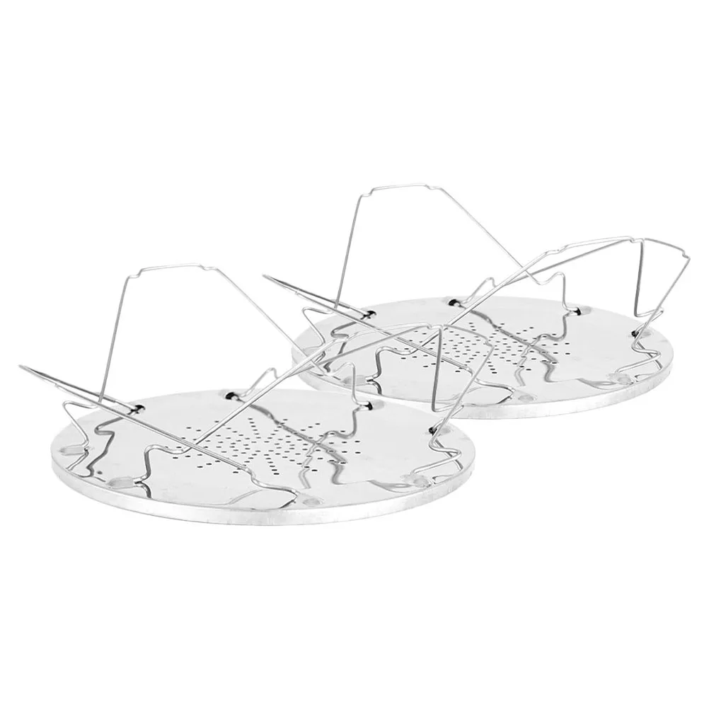 

2 Pcs Outdoor Toaster Rack Stainless Steel Foldable Cooking Bread Cooling Rack for Camping Picnic BBQ Simultaneous Toasting Four