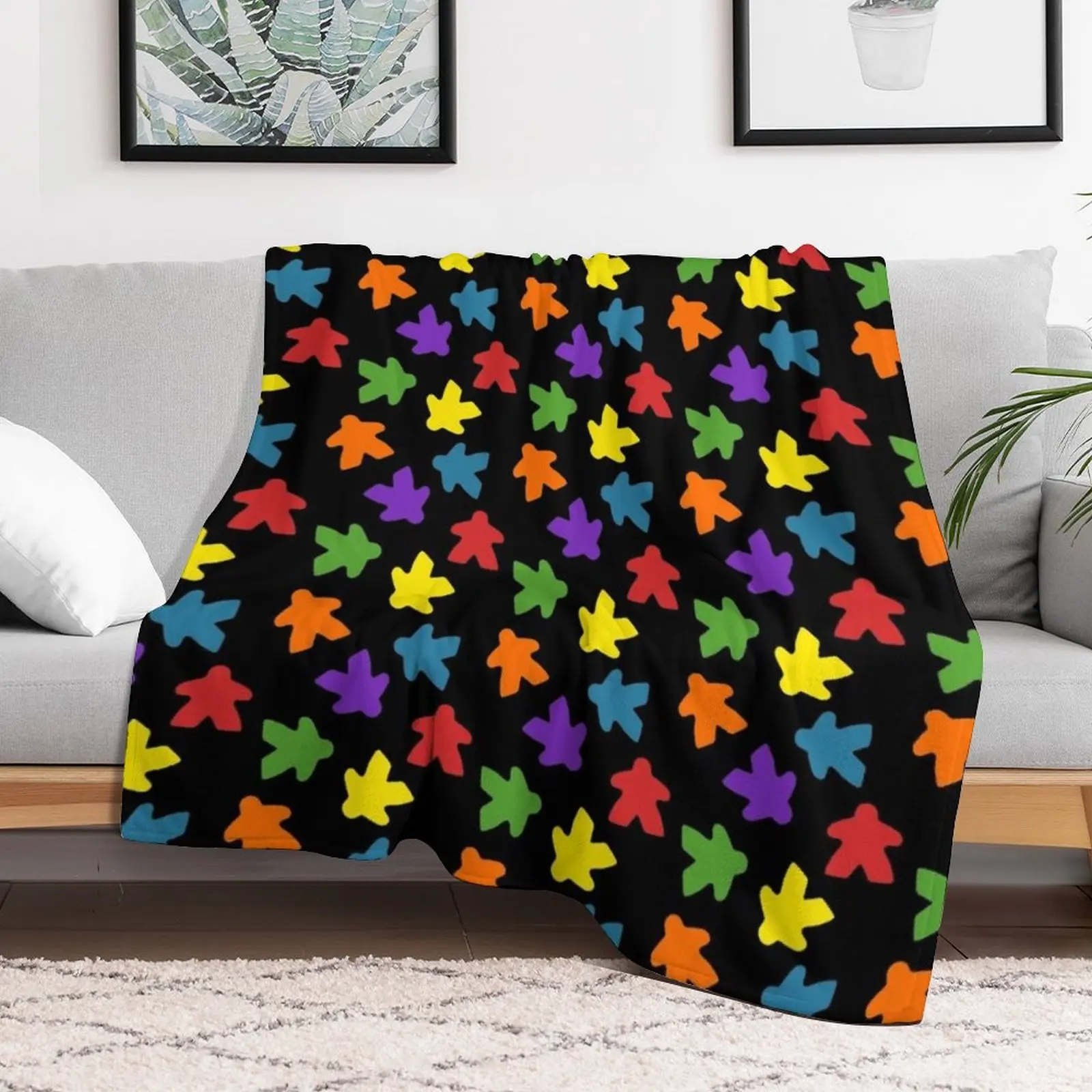 Board Game Meeple Colorful Pattern Throw Blanket Winter beds Sofa Large Blankets