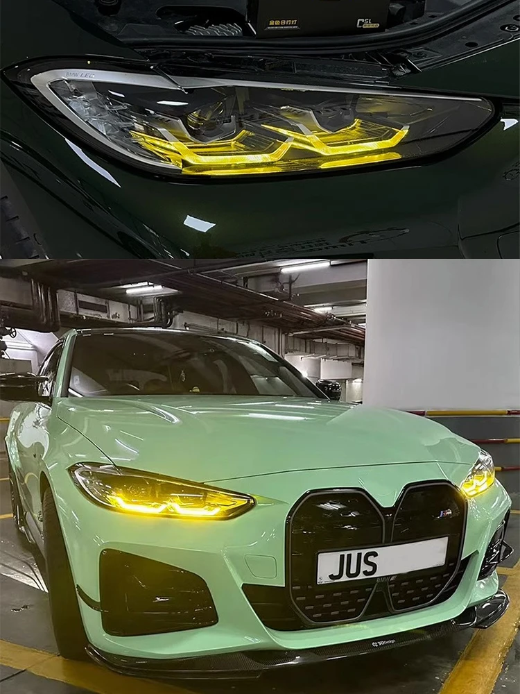 Car accessories for BMW 4 Series M4 i4 2020-2023 G22 G23 G26 CSL Lemon Yellow DRL Module RGB LED boards daytime running lights