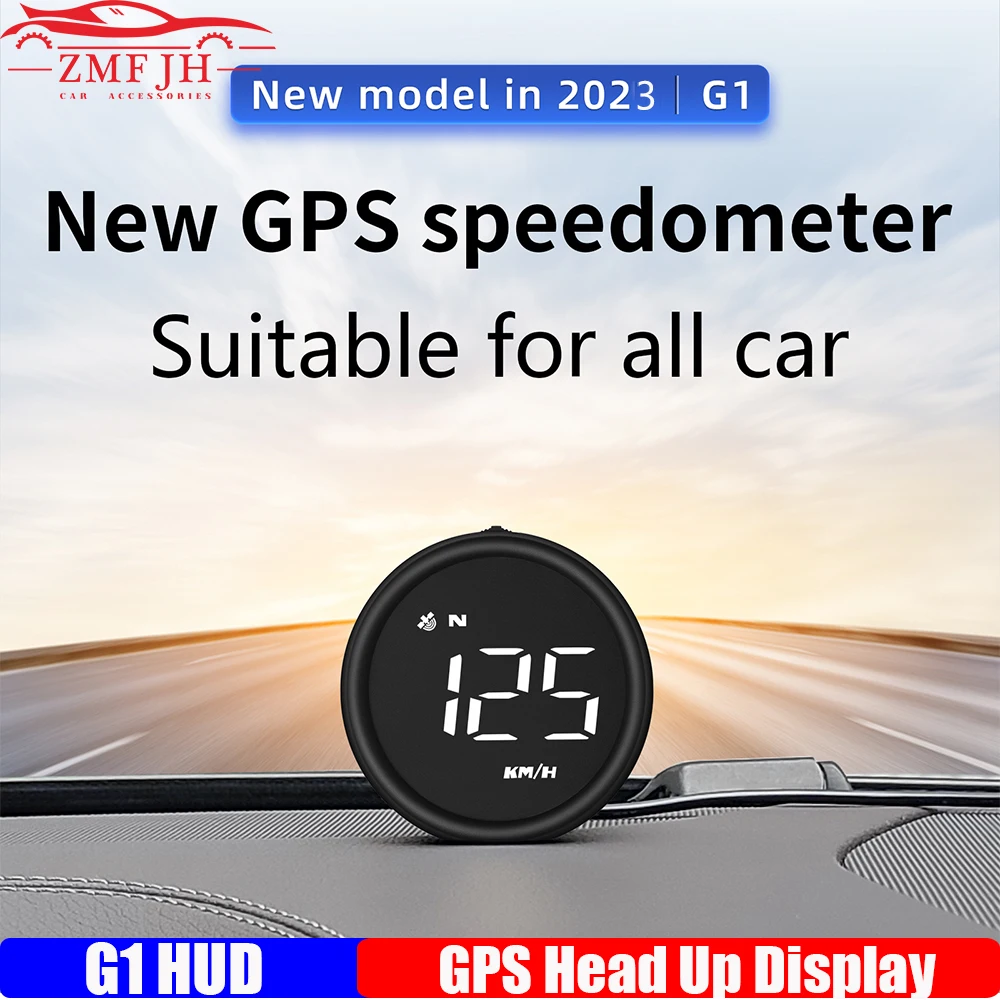 2023 New G1 Car HUD GPS On-board Computer Digital Head Up Display Auto Speedmeter OverSpeed Alarm Function  For All Car