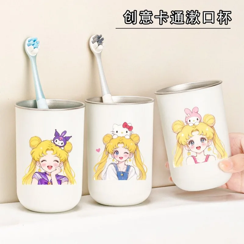 New Sailor Moon animation peripheral Kawaii stainless steel household mouthwash cup cute cartoon household dormitory toilet cup