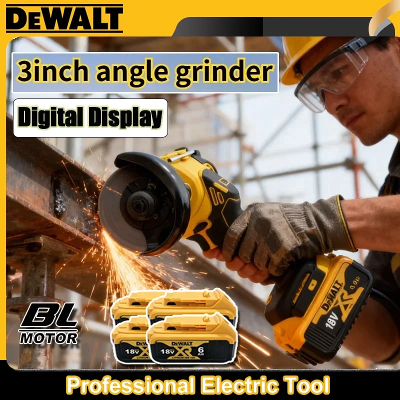 

Бесщеточная мини-угловая шлифовальная машина DeWALT с цифровым дисплеем для аккумуляторов 20В/18В, для полировки, шлифовки и резки, электроинструмент