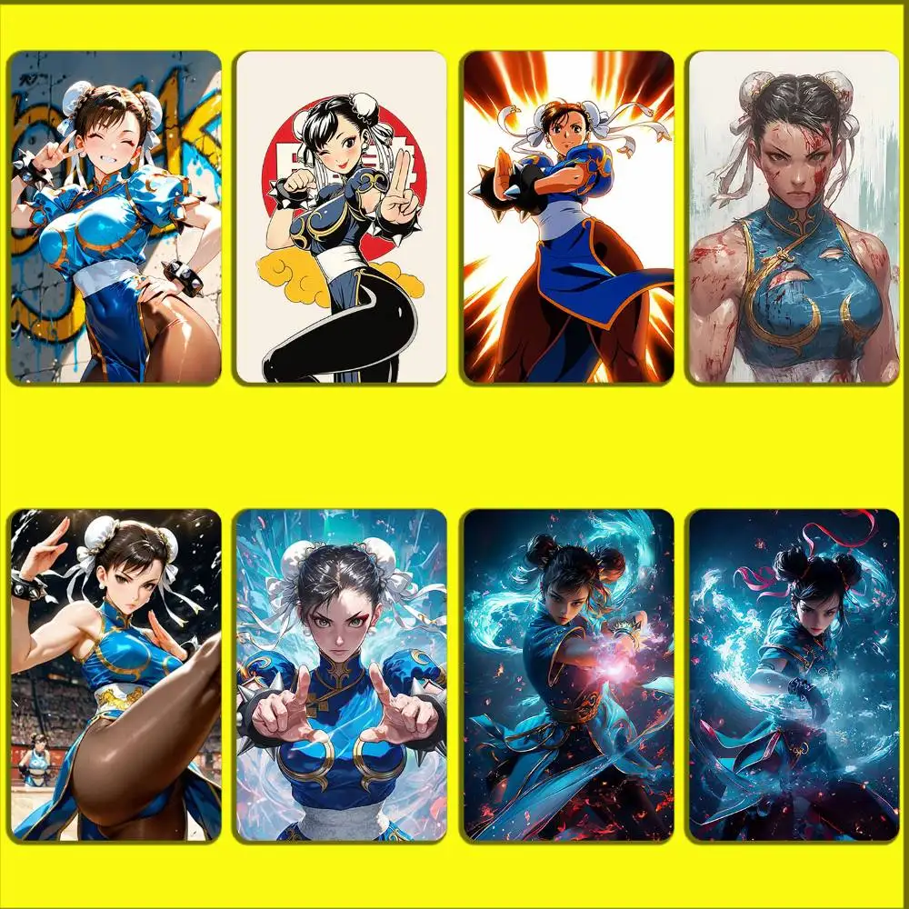 

Street F-Fighter Gammy ChunLi Card Stickers For Debit Bank Credit Cards Metro Bus Pass Sticker Decoration Cover Skin