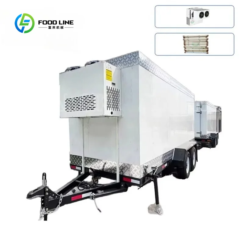 Customized Freezer Trailer For Sale 12ft Refrigeration Cold Room Storage Truck Fridge Trailer Cool Room Cooler Trailer