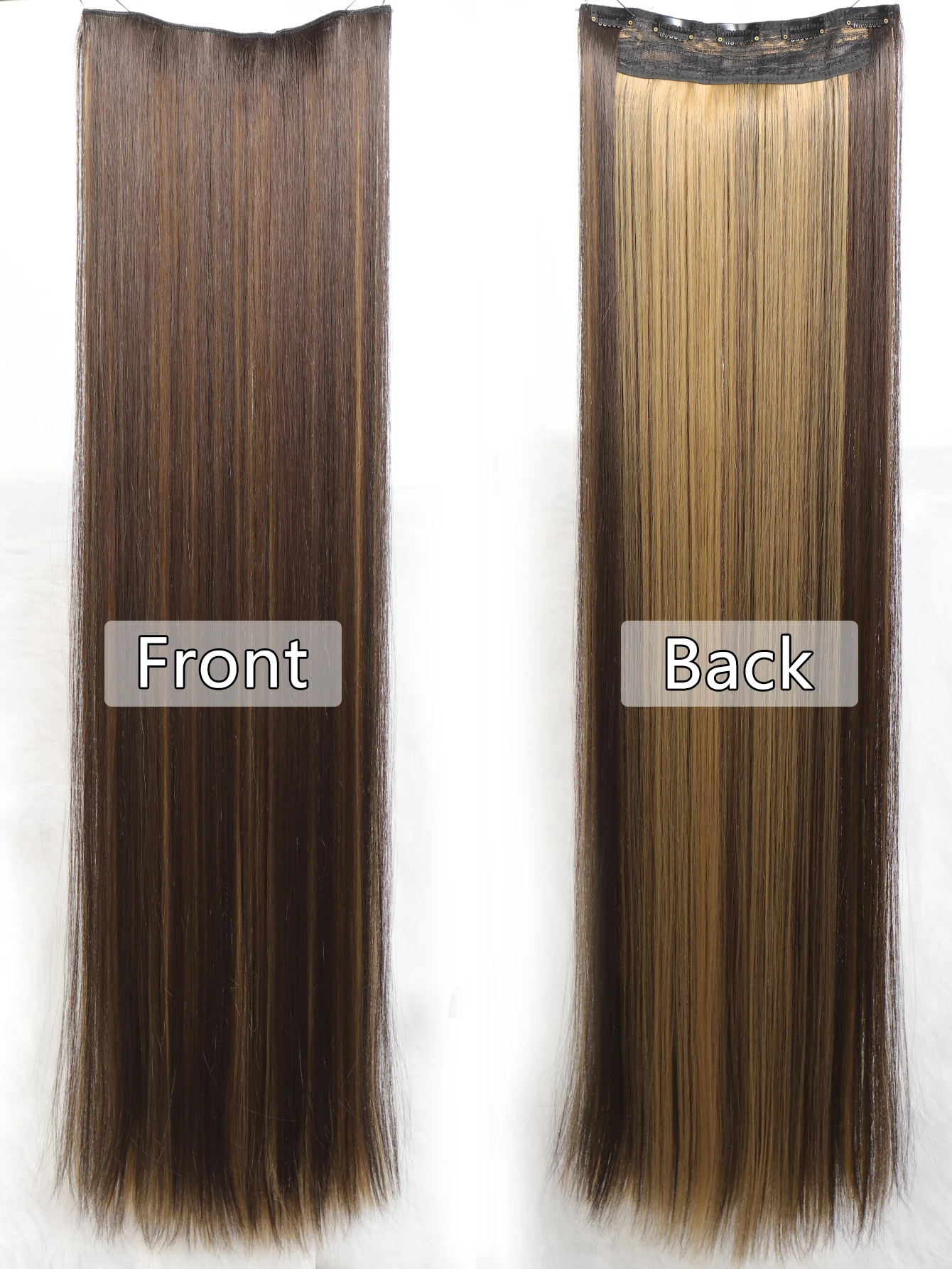 Synthetic 5 Clip In Hair Extensions Long Straight Hairstyle Hairpiece Black Brown Blonde 80CM Natural Fake Hair For Women