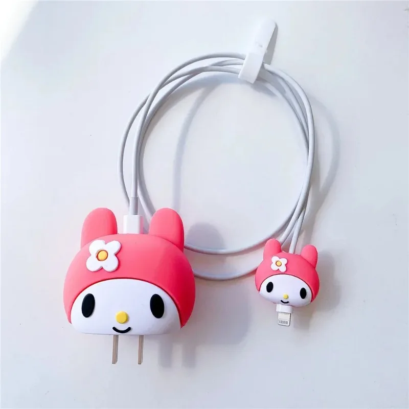 Hello Kitty Cartoon Charger Protective Cover for IPhone12 Fast Charging Protective Head Cover Data Cable Protective Cover