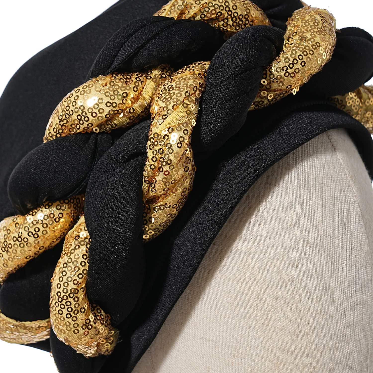 Spangle Big Braids Head Wrap Twisted Head Turbans Headwear, Wedding Heads Turban, Hair Cover Accessories