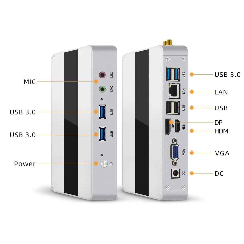 TexHoo-Mini PC Intel N5095, unidad de sistema Windows 11 Pro Linux, Pfsense ITX, ordenador de bolsillo para oficina, DP 4K-60Hz, DDR4, SSD, WIFI