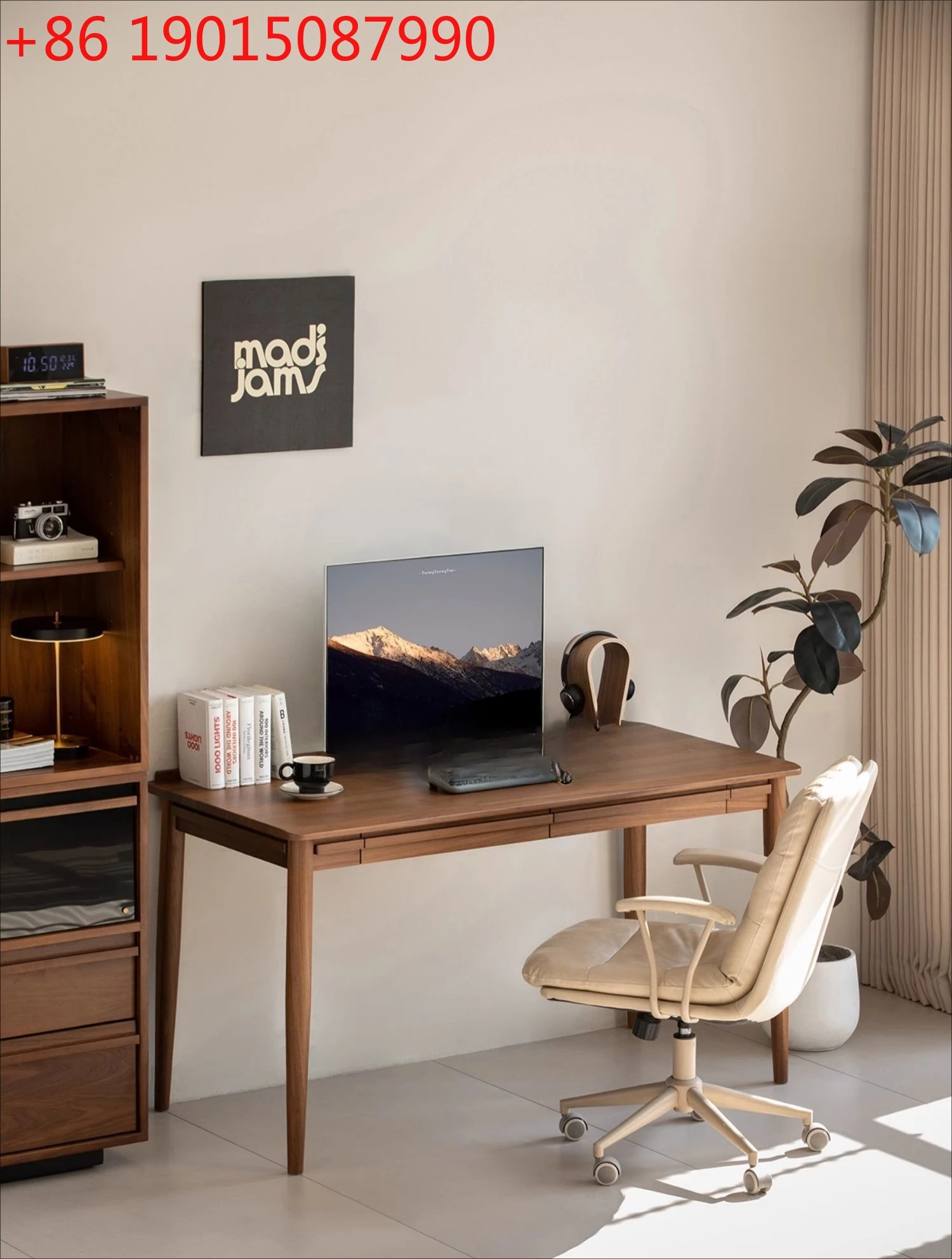 

Solid wood desk North American black walnut home bedroom work study writing office computer desk