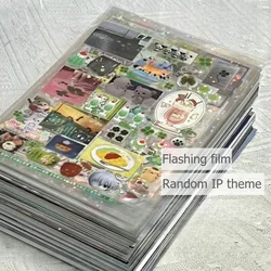 5Pcs Random Japanese Retro Showa Style PET Cutting Stickers Cute Cartoon Shiny Film Sticker Scrapbook Journal DIY Material Decal