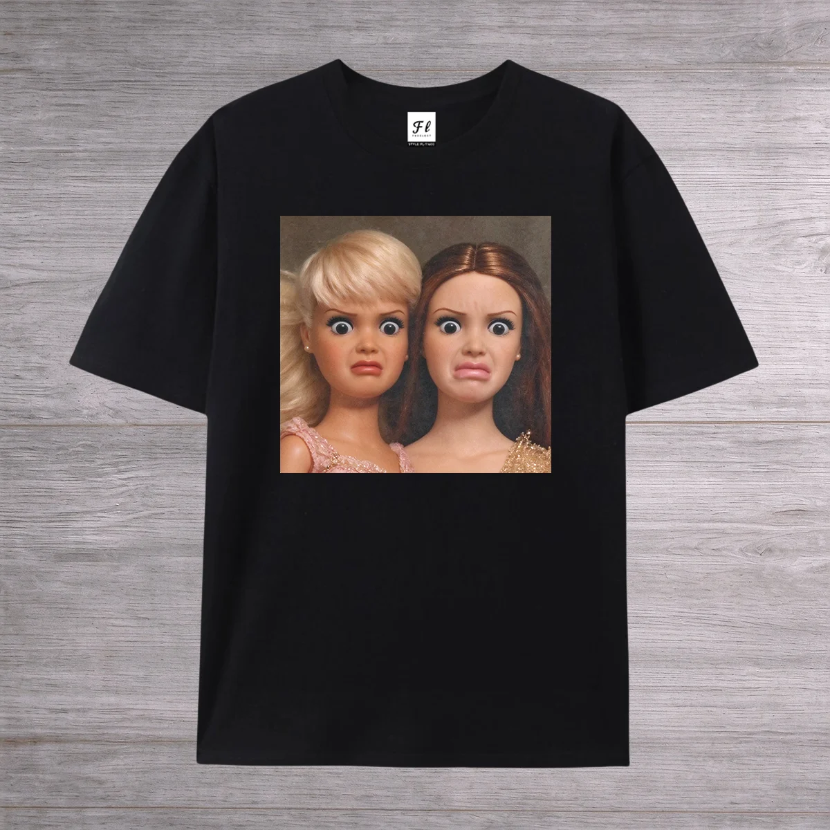 Funny Two Shocked Dolls Meme T Shirt for Men Women Vintage Surprised Face Graphic Tee Humor Reaction Casual Short Sleeve Tops