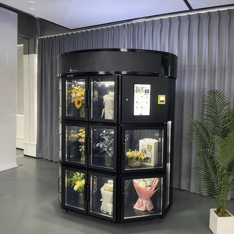 Factory Direct  Flower Vending Machine Refrigerator 11 Doors Flower Locker 7/24 Self Service Fridges for Flowers Locker Style