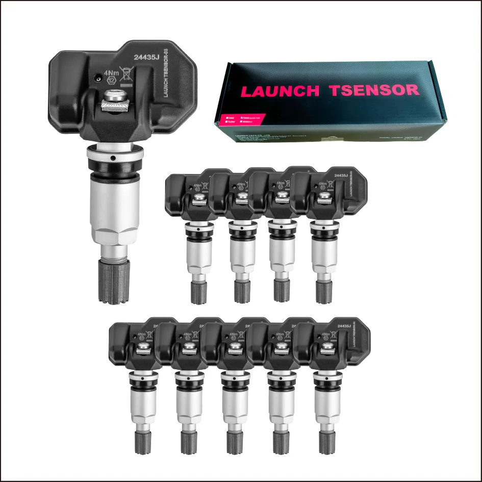 LTR-03 TPMS Sensor (315/433MHz) - 10pcs Metal Valve, OE-Replaceable, LAUNCH Tool Unlimited Coding‌