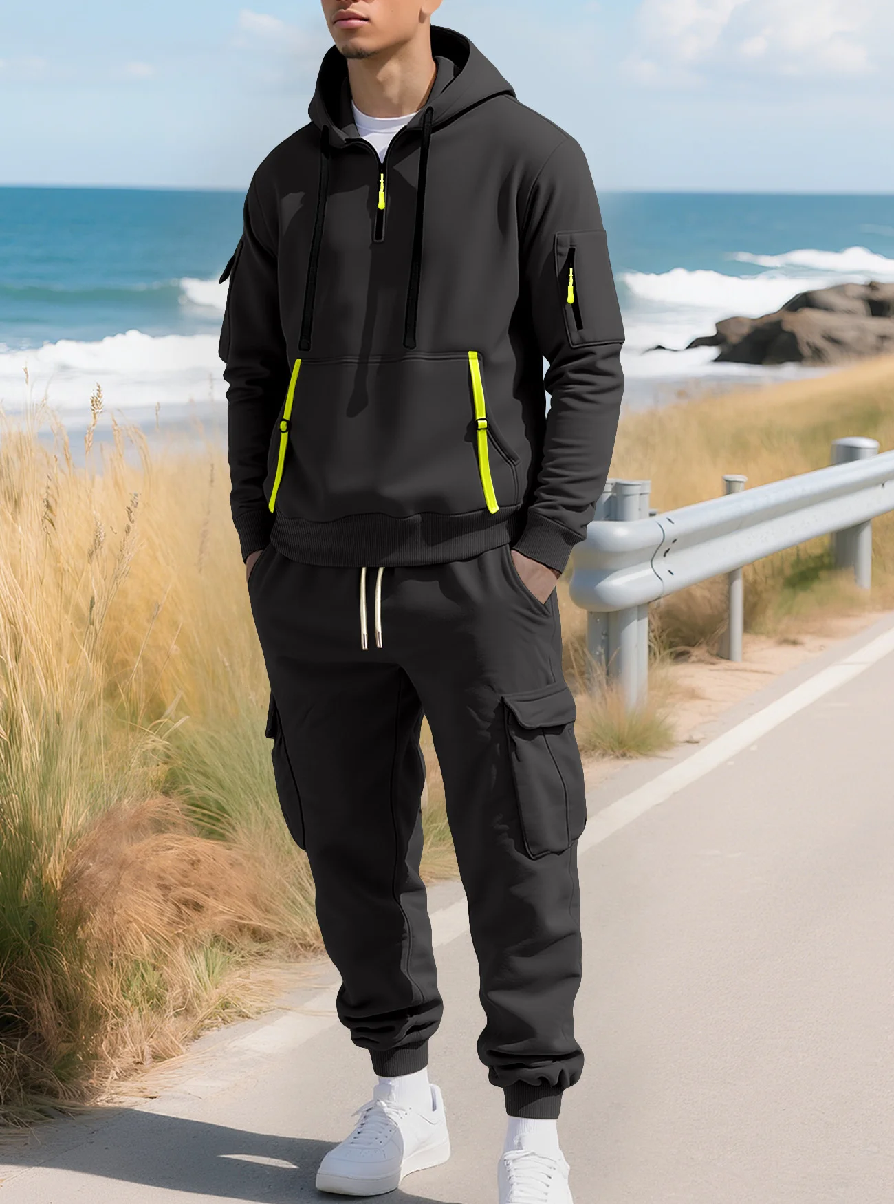

Winter Men's Casual Sets Autumn Clothing Sportswear Sweatshirt Hoodies + Short Sportswear Jogger Male Fashion Tracksuits Hombre