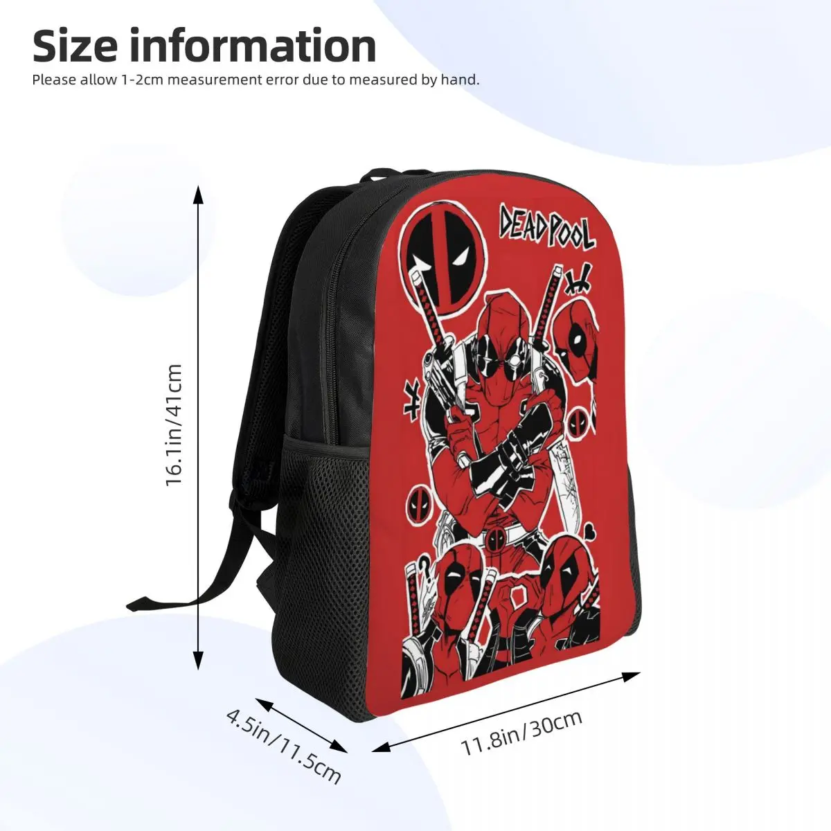 Ransel Deadpool yang Dipersonalisasi Tas Buku Kasual Pria Wanita untuk Tas Buku Komik Sekolah Tinggi