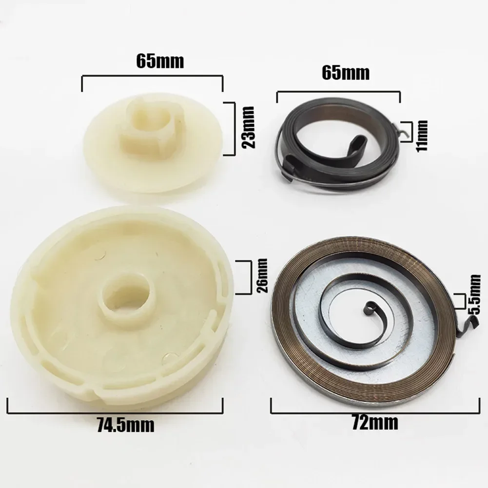 3-Piece Easy Starter Pulley Kit With Springs For Electric Chainsaw 4500 5200 5800 Models 45cc 52cc 58cc Replacement Parts