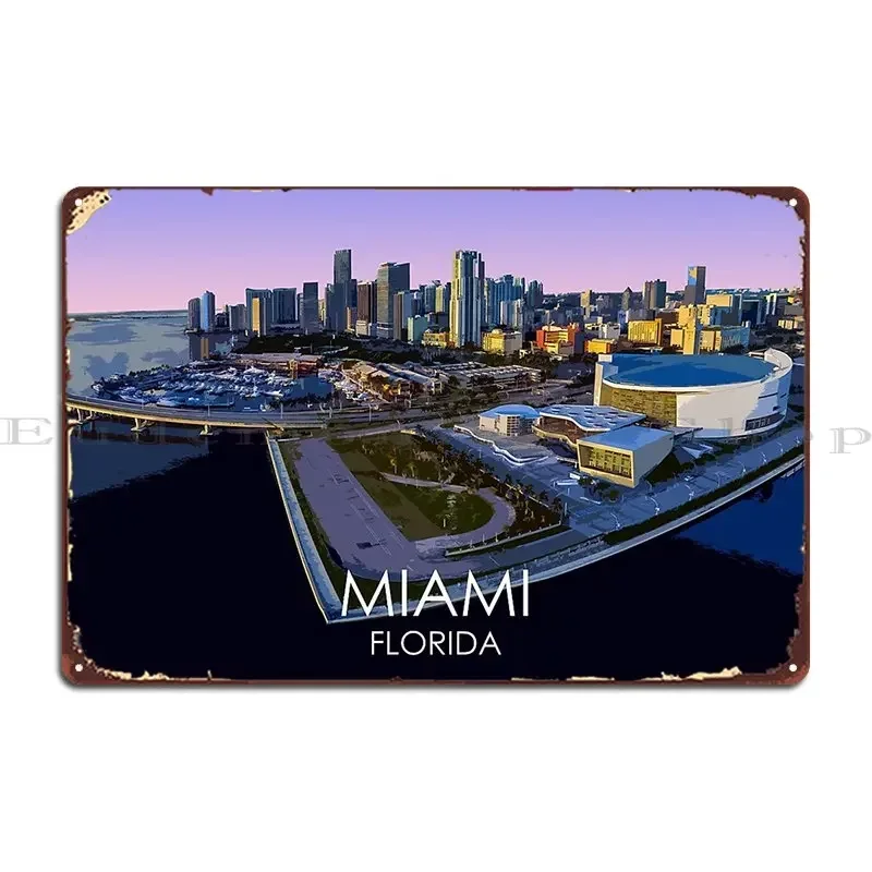 Miami Florida Usa Print Metal Sign Party Wall Mural Design Create Painting Tin Sign Poster