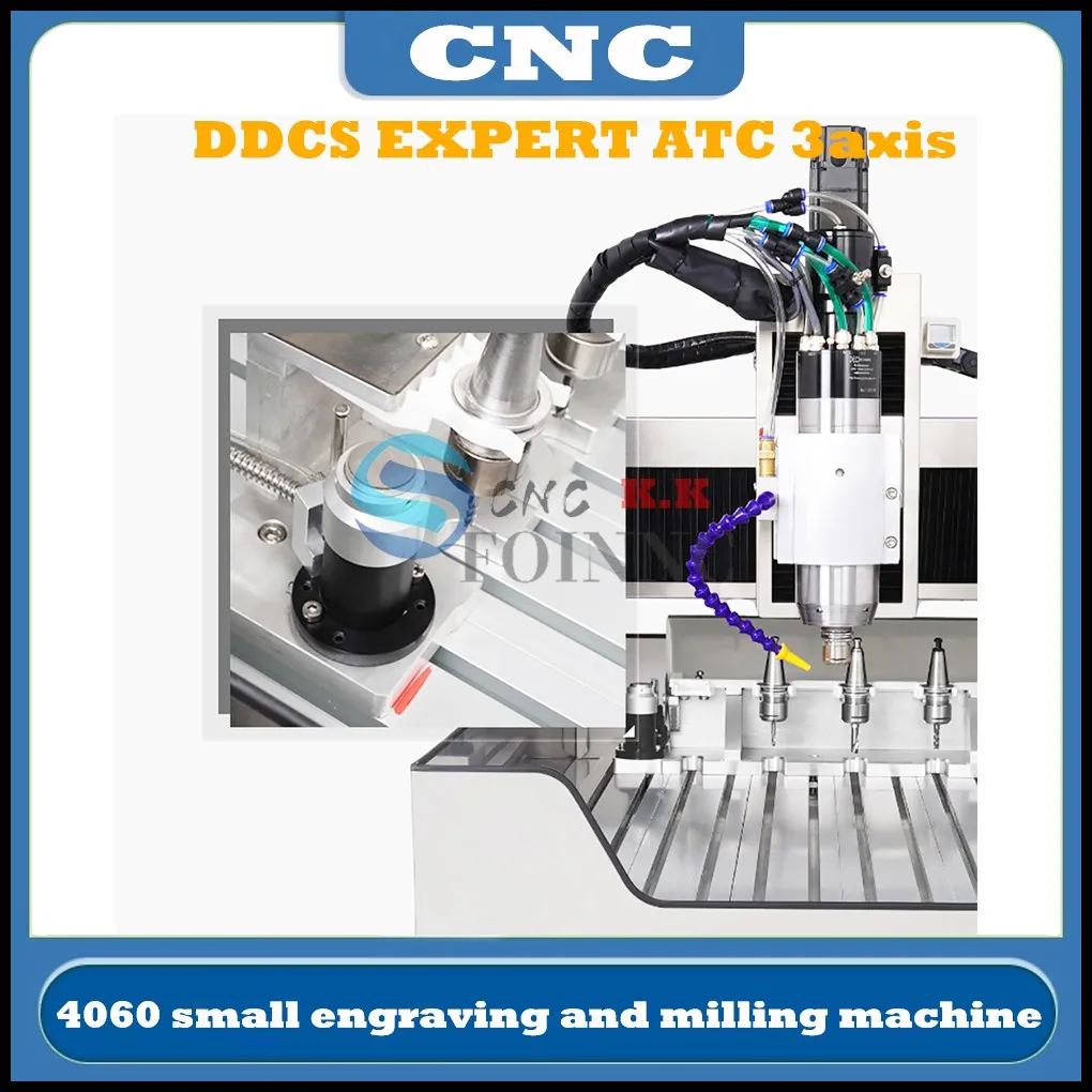 Imprimante CNC DDCS EXPERT M350, 3 axes 4060, petite machine à graver ATC, usinage de précision avec bibliothèque de couteaux