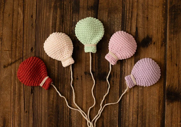 Newborn Baby Photography Props  Handmade Wool Mini Cute Doctor Radio Coffee Stars Kite Decorations for Studio Shoots Photo Props