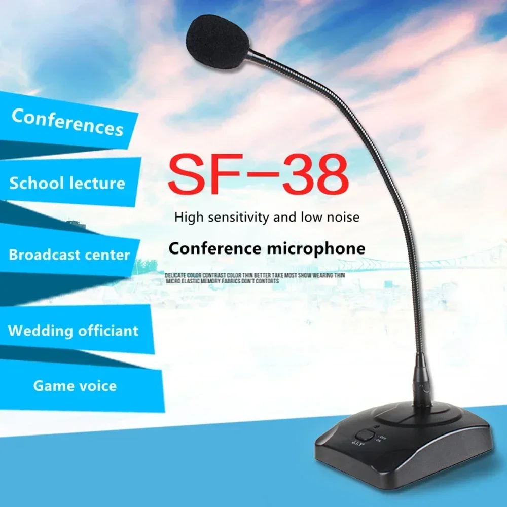 Gooseneck Microphone Professional Conference Center Mic Capacitive Broadcasting Flexible High Sensitivity Speech Wired 6.5 3.5mm