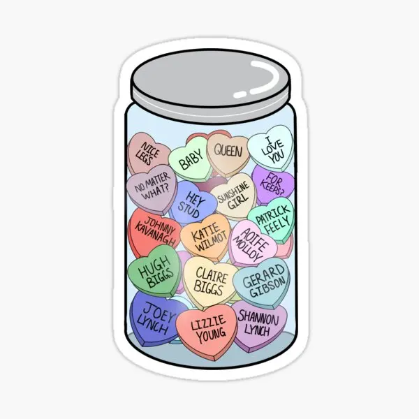 Boys Of Tommen Candy Heart Jar  5PCS Stickers for Wall Living Room Art Bumper Car Decor  Cartoon Background Decorations Window