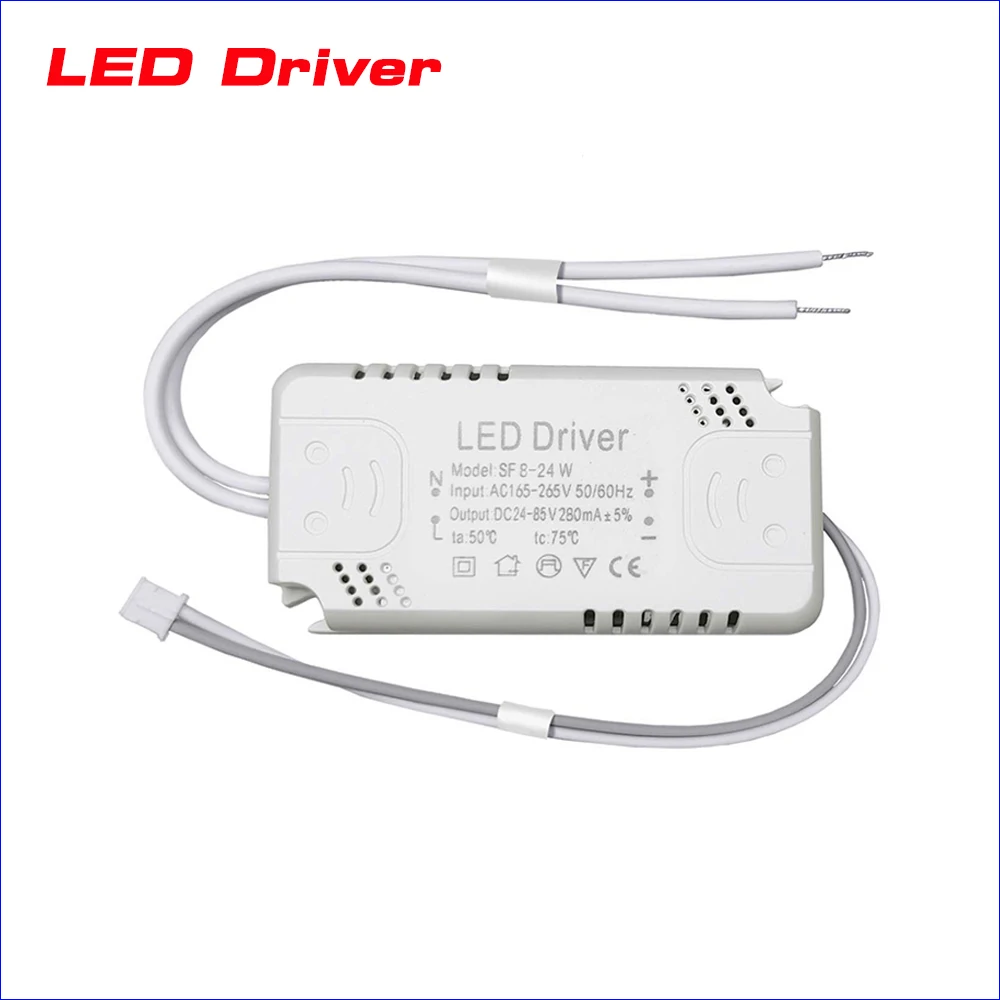 LED aydınlatma AC220V olmayan yalıtımlı trafo için bir renk LED sürücü adaptörü LED tavan ışık değiştirme 8-24W 60-80W