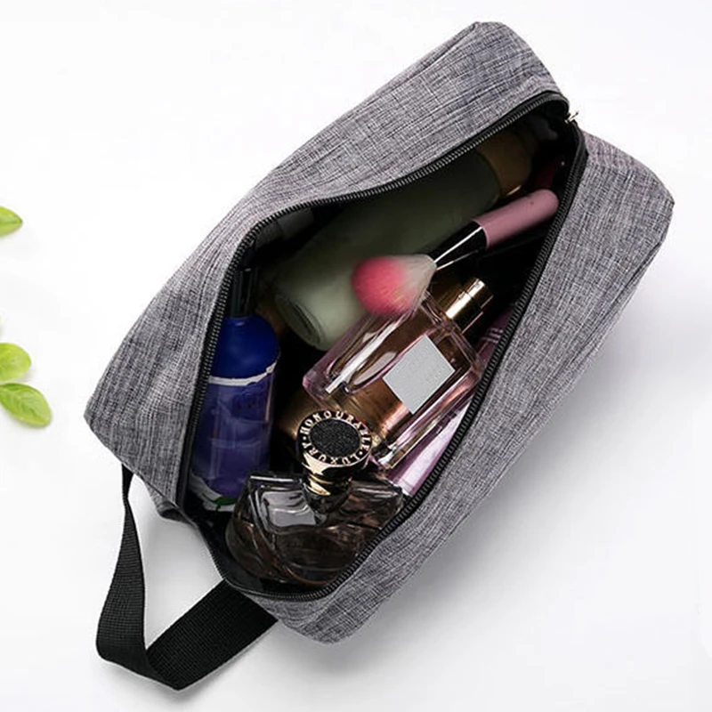 대용량 방수 휴대용 여행용 화장품 가방 회색 남녀 공용 욕실 수납 정리함