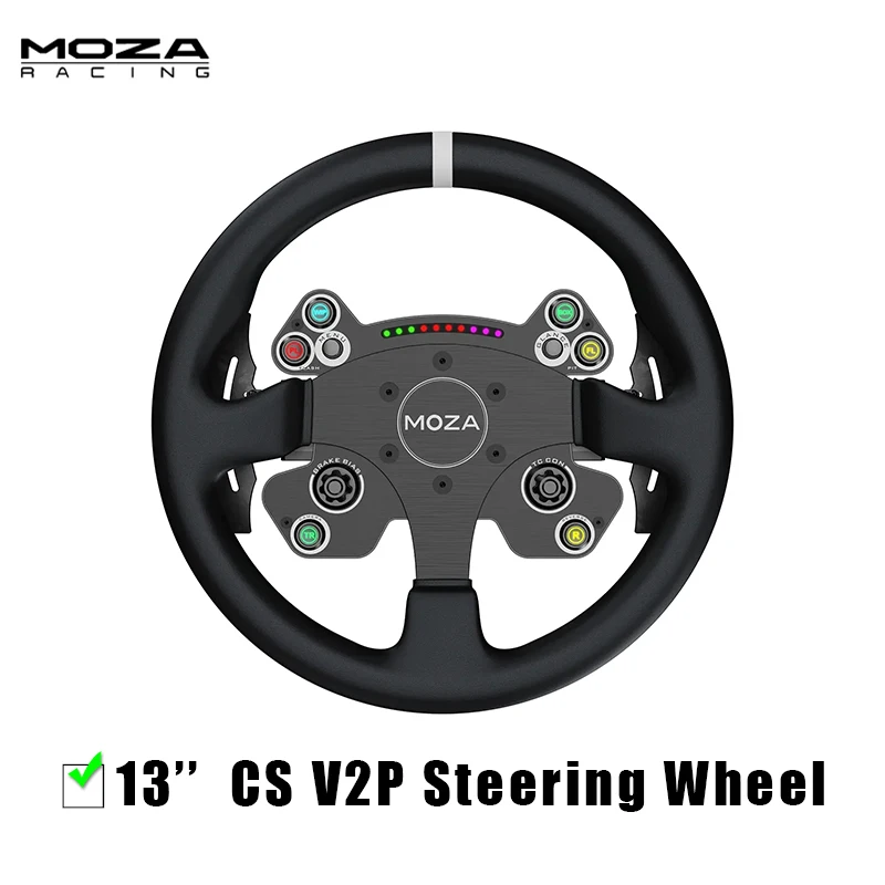 

MOZA 13'' CS V2P Steering Wheel For R3 R5 R9 R12 R16 R21 Simulation Racing Game Wheel Rim Aviation Grade Aluminum Alloy Frame